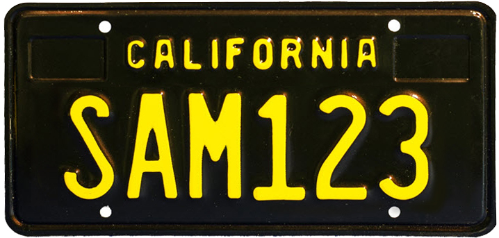 1960s Legacy license plate sample